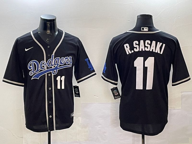Men Los Angeles Dodgers #11 R.Sasaki Black Fashion Game 2025 Nike MLB Jersey style 21->los angeles dodgers->MLB Jersey